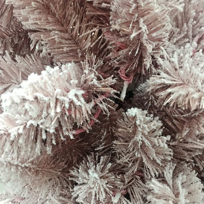 New Arrival Led Artificial slim pink flocked christmas trees