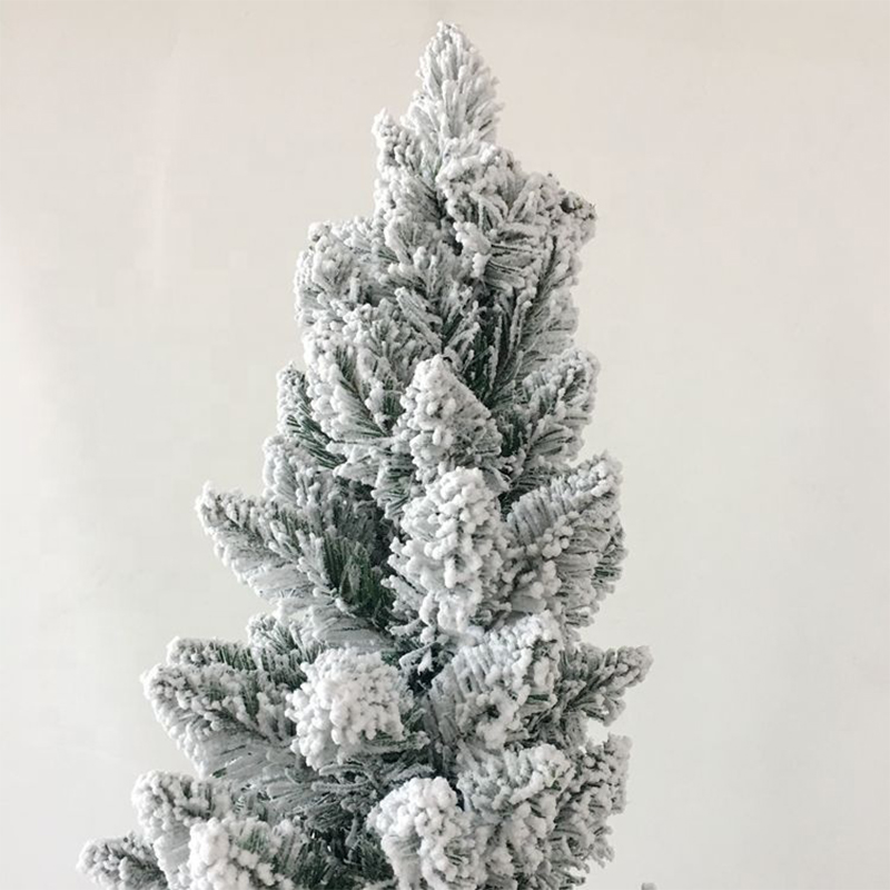 7ft slim pvc snow flocked christmas tree