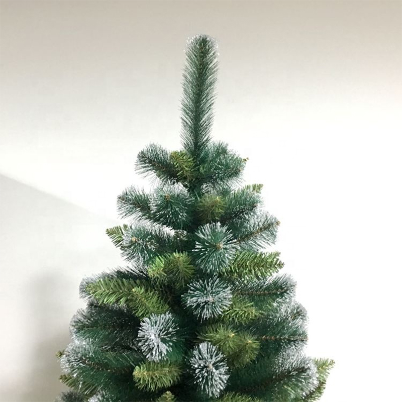 Silver glitter decorated christmas tree