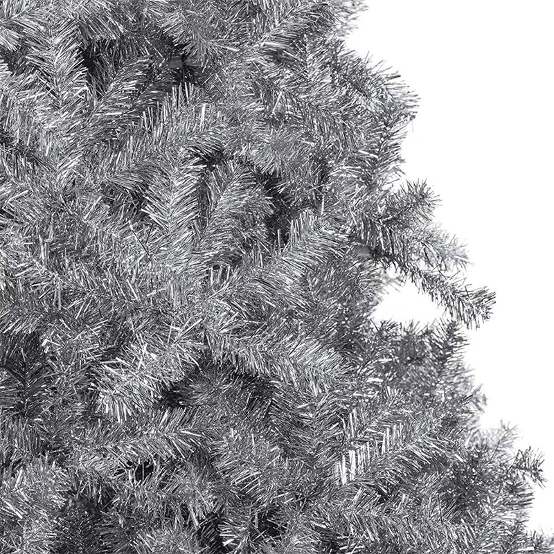 6ft PET Artificial Silver Tinsel outdoor artificial christmas tree