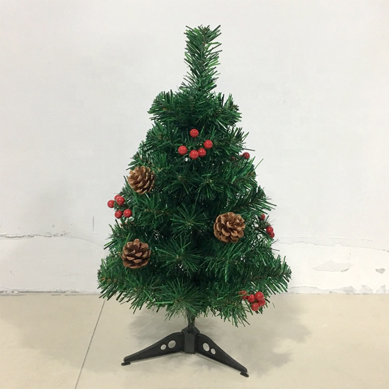 60cm small chrisma tree with pine cones and red berries