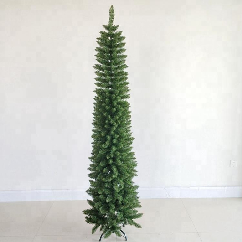 Artificial 7ft slim straight pencil shaped outdoor christmas tree