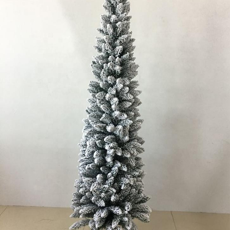 7ft slim pvc snow flocked christmas tree