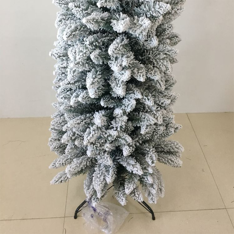 7ft slim pvc snow flocked christmas tree