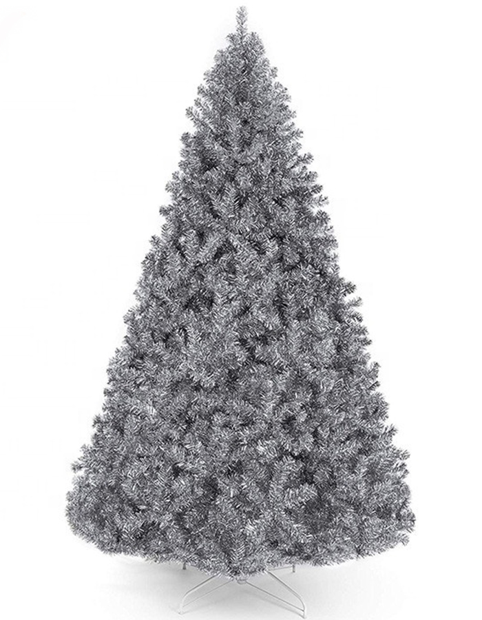 6ft PET Artificial Silver Tinsel outdoor artificial christmas tree