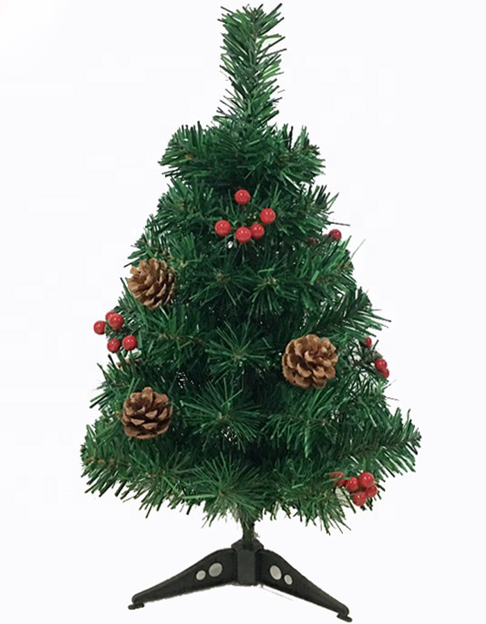 60cm small chrisma tree with pine cones and red berries