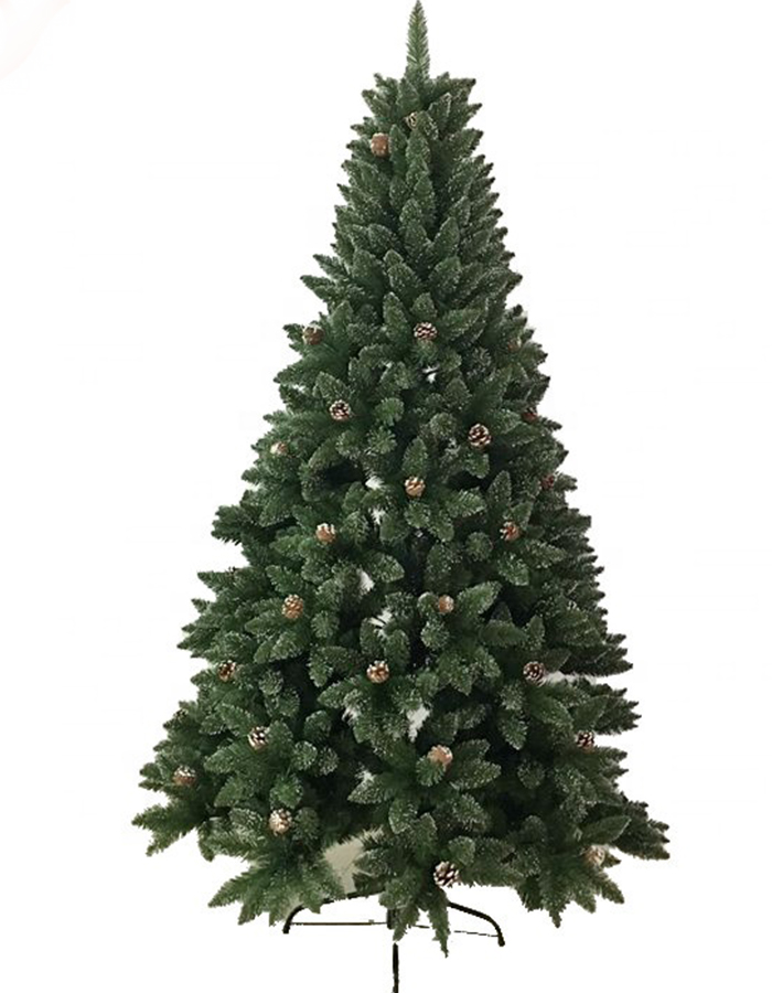 Artificial 7ft white rolling painted christmas pvc tree