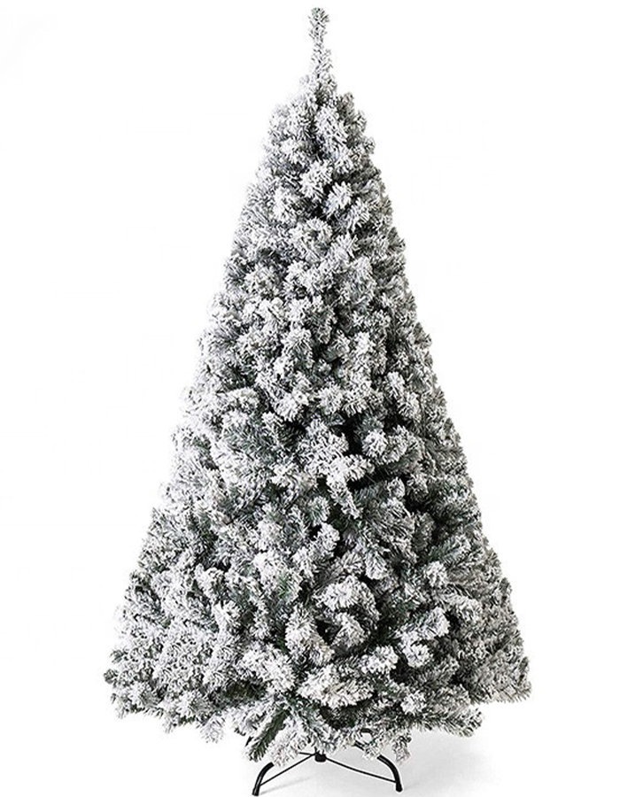 6ft Premium Snow Flocked Hinged Pine artificial christmas tree