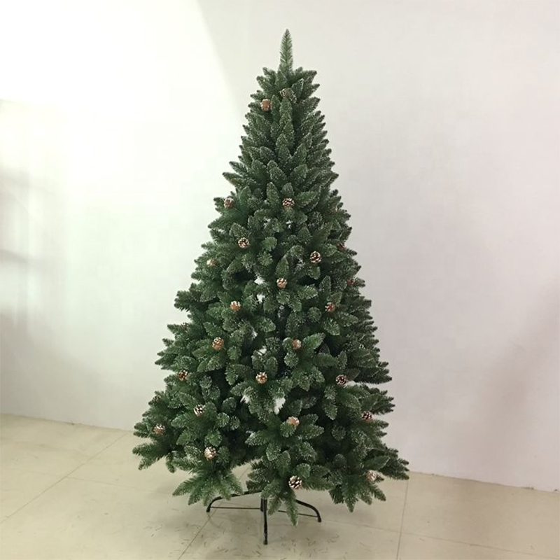 Artificial 7ft white rolling painted christmas pvc tree