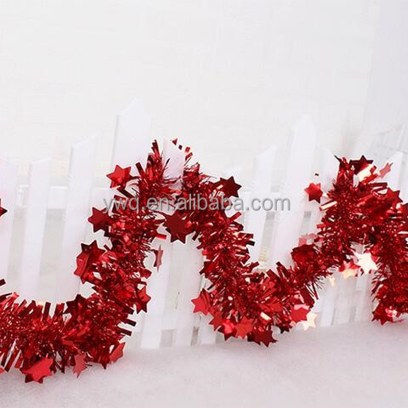 Plastic tinsel christmas garland