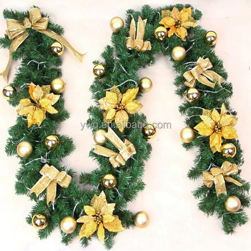 9ft decorated pvc Christmas garland