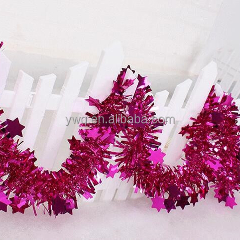 Plastic tinsel christmas garland