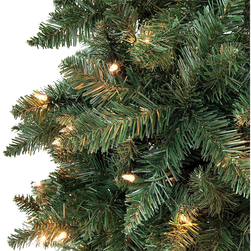 7.5ft Pre-Lit Hinged Fir Artificial Pencil slim christmas tree