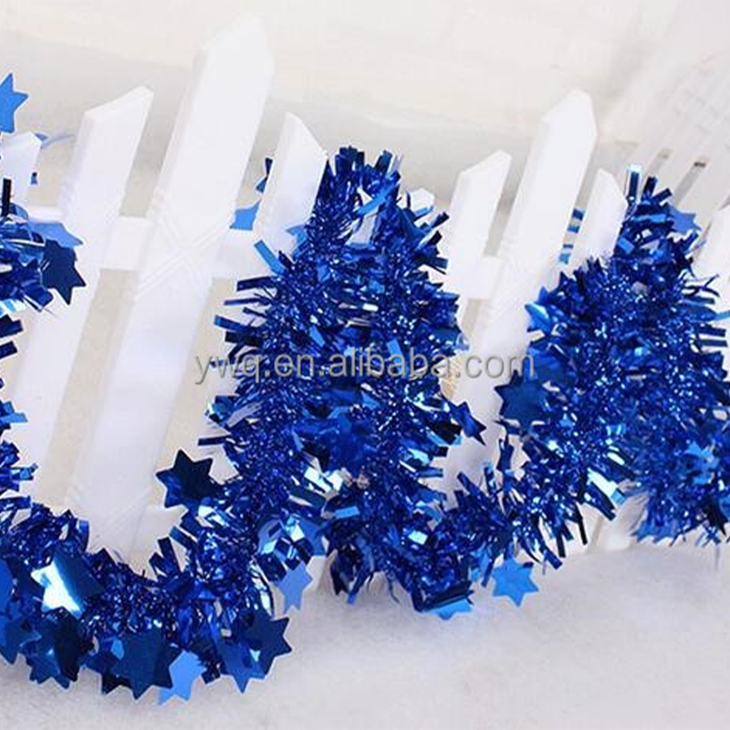 Plastic tinsel christmas garland