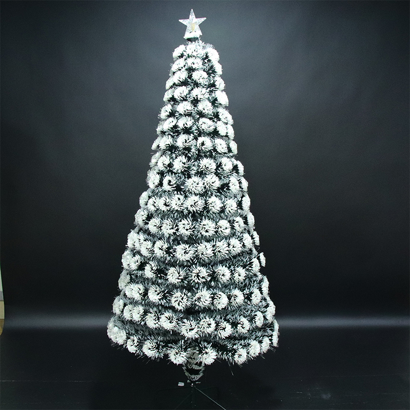 Dark green/white Colorful light fiber christmas tree