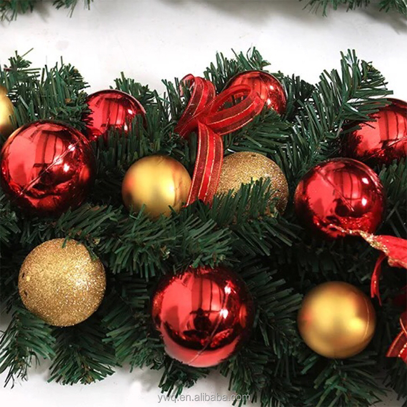 2018 Artificial Colorful merry christmas wired yellow tinsel garland with lights