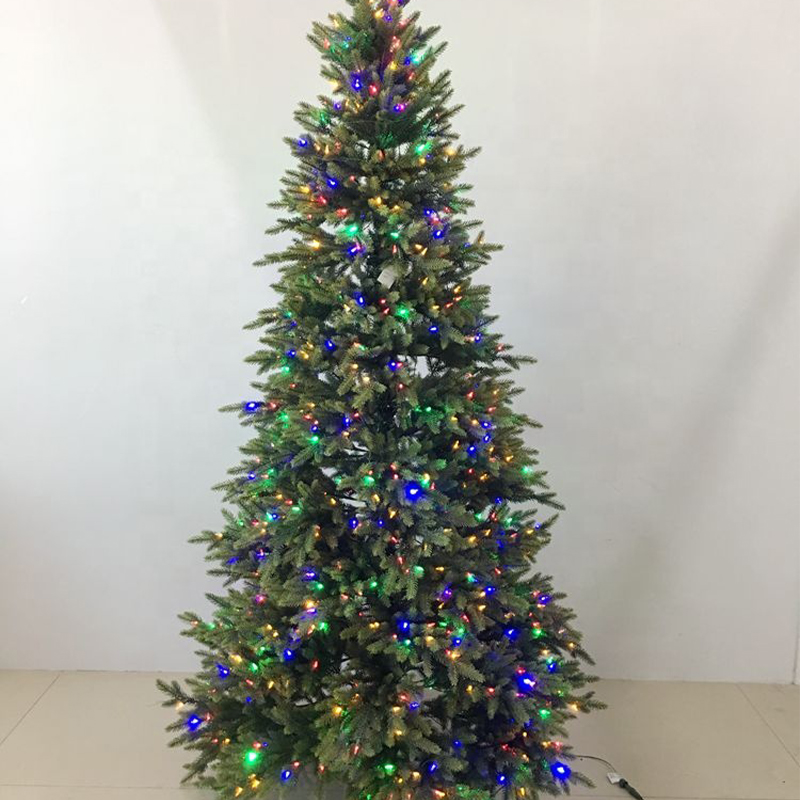 7.5ft double color lights PE material prelit christmas tree