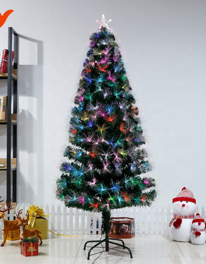 Multi-Color 6ft fiber optic christmas tree 220-240v