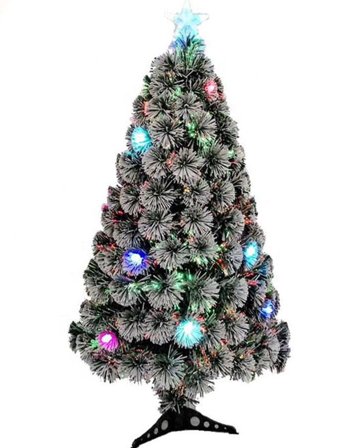 3ft Artificial white edged dark green color fiber optic christmas tree 220-240v