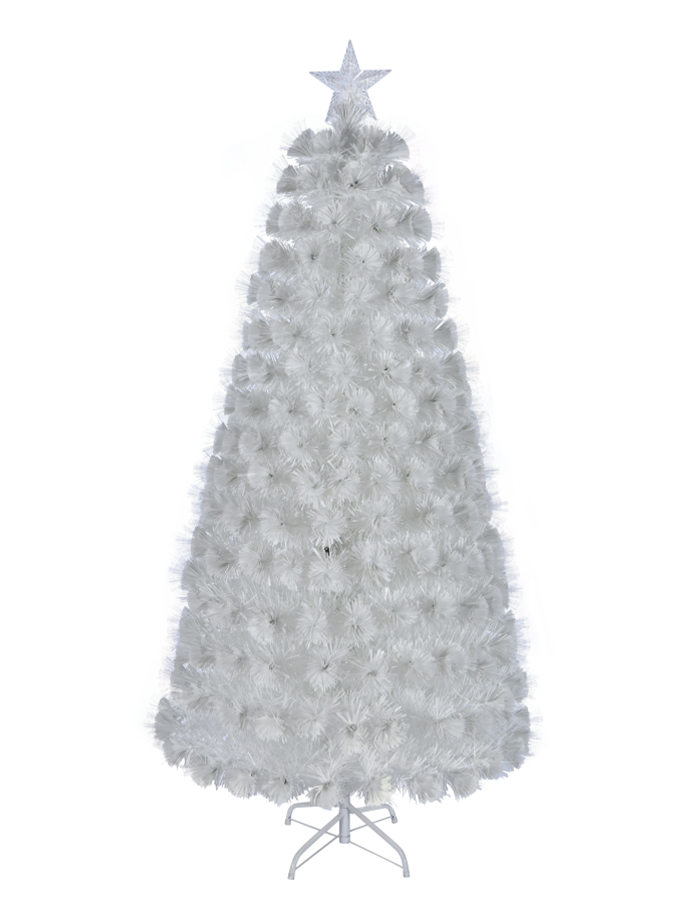 Union Tree PreLit 7FT Transparent PVC Christmas Tree Fiber Optic with Top Star and Foladable Stand