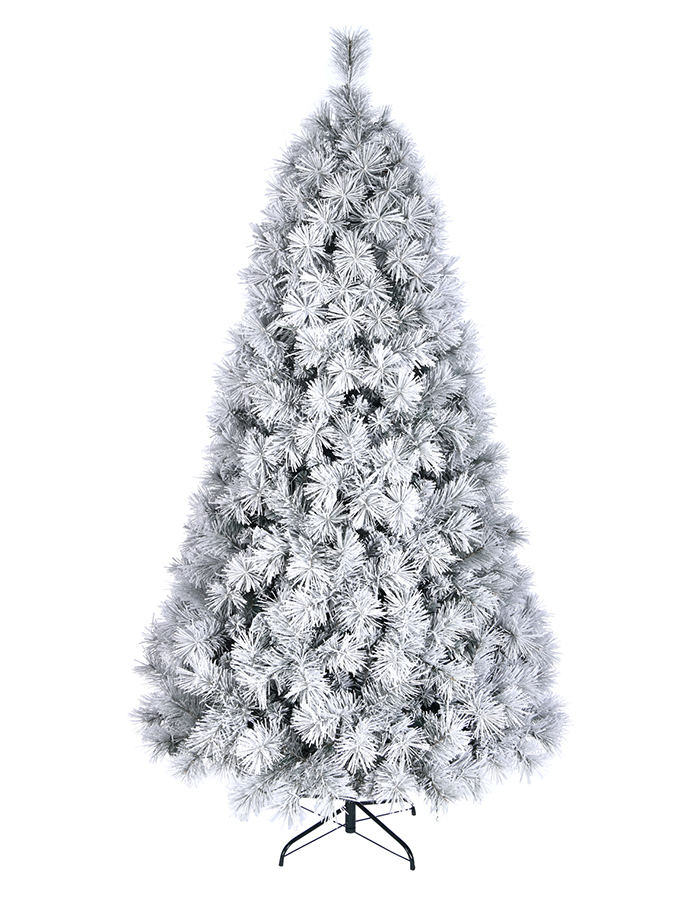 Union Tree Pre-lit Snow Flocked Artificial Christmas Tree with Incandescent Warm White LED Lights, Snow Flocked Full Prelighted Xmas Tree, Hinged Solid Metal Legs Christmas Trees Holiday Decoration