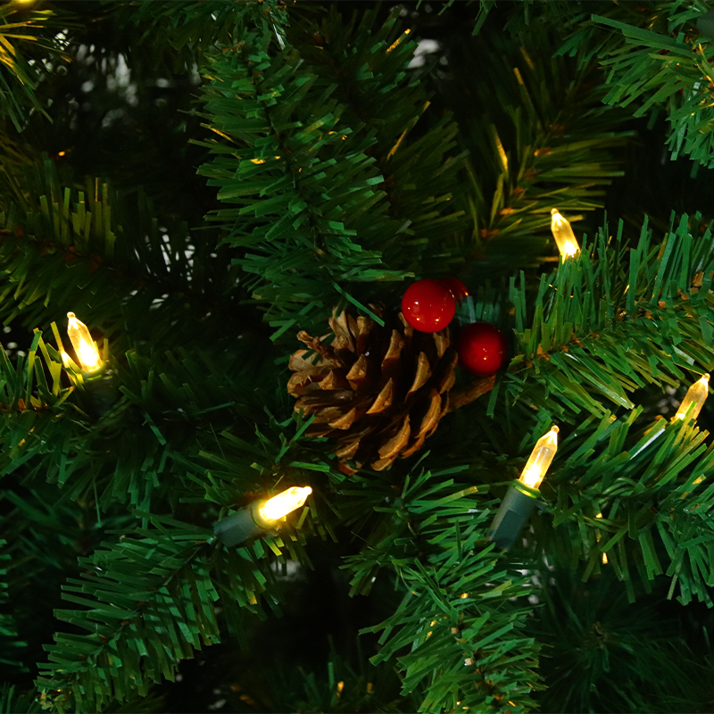 Pointy automatic tree + red pine cones QL-132